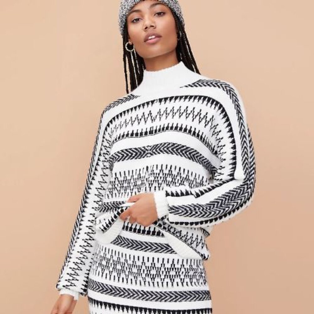 NWOT LOFT Fair Isle Poncho Sweater